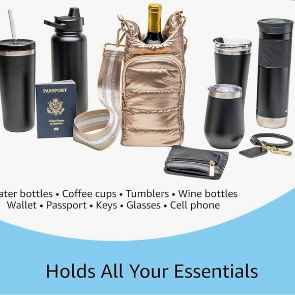 Crossbody hydro bag, quilted water bottle carrier and strap, - Picture 3 of 9